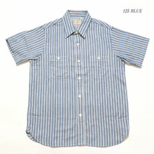 SUGAR CANE INDIGO HICKORY S/S WORK SHIRT SC38154画像
