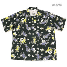 STAR OF HOLLYWOOD &times; VINCE RAY DOBBY COTTON S/S OPEN SHIRT "THE DEVIL SKULL GIRLS" SH38115画像