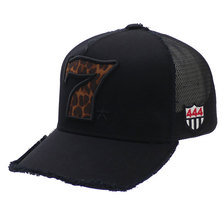 YOSHINORI KOTAKE DESIGN 7LOGO LEOPARD柄 MESH CAP BLACK画像