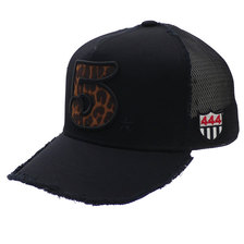 YOSHINORI KOTAKE DESIGN 5LOGO LEOPARD柄 MESH CAP BLACK画像