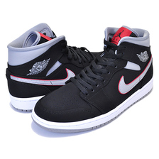 NIKE AIR JORDAN 1 MID black/particle grey-white 554724-060画像