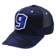 YOSHINORI KOTAKE DESIGN 9LOGO SPANGLE CAMO MESH CAP NAVY画像