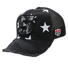 YOSHINORI KOTAKE DESIGN 5LOGO SILVER CAMO柄 STAR MESH CAP BLACK画像