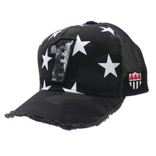 YOSHINORI KOTAKE DESIGN 1LOGO SILVER CAMO柄 STAR MESH CAP BLACK画像