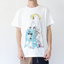 go slow caravan USA/C天竺 プリント SS TEE カキ氷クマ 311915画像