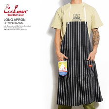COOKMAN LONG APRON -STRIPE BLACK- 233-91904画像
