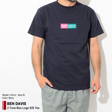 BEN DAVIS 2 Tone Box Logo S/S Tee WHITE LABEL BDZT-0095画像