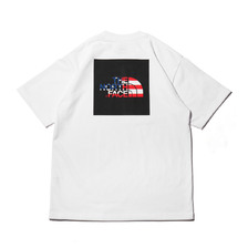 THE NORTH FACE S/S NATIONAL FLAG SQUARE LOGO TEE WHITE USA NT31943-WU画像