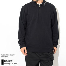 STUSSY Lion Zip L/S Polo 1140127画像