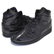 NIKE WMNS AIR JORDAN 1 MID black/black-black BQ6472-002画像