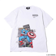 MARVEL x ATMOS LAB TEE CAPTAIN AMERICA WHITE AL19S-PT03-WHT画像