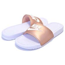 NIKE WMNS BENASSI JDI white/white-metallic red bronze 343881-108画像