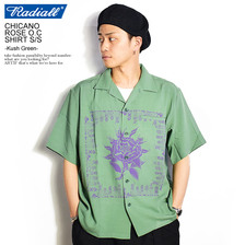 RADIALL CHICANO ROSE OPEN COLLARED SHIRT S/S -KUSH GREEN-画像