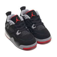 NIKE JORDAN 4 RETRO (TD) BLACK/FR RED-CMNT GRY-SMMT WHT BQ7670-060画像
