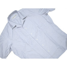 INDIVIDUALIZED SHIRTS SHORT SLEEVE ATHLETIC FIT CAMBRIDGE OXFORD CAMP COLLAR SHIRTS blue画像