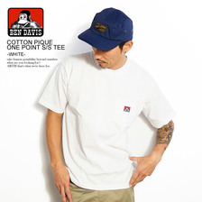 BEN DAVIS COTTON PIQUE ONE POINT S/S TEE -WHITE- M-9580027画像