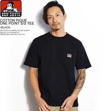 BEN DAVIS PIQUE ONE POINT S/S TEE -BLACK- M-9580027画像