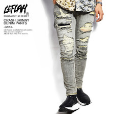 LEFLAH CRASH SKINNY DENIM PANTS -GRAY-画像