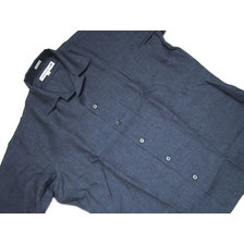 INDIVIDUALIZED SHIRTS SHORT SLEEVE ATHLETIC FIT 80's LINEN CAMP COLLAR SHIRTS nevy画像