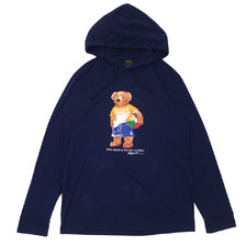 POLO RALPH LAUREN POLO BEAR HOODED L/S TEE NAVY画像