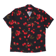 Supreme 19SS Cherry Rayon S/S Shirt BLACK画像