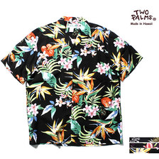 TWO PALMS RAYON ALOHA SHIRTS BLACK MADE IN USA画像