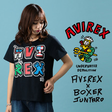 AVIREX WOMEN'S BOXER JUNTARO ロゴTシャツ 6293101画像