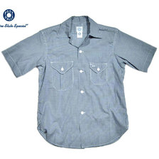 POST OVERALLS 2214S S/S E-Z CRUZ GINGHAM CHECK SHIRTING SHIRT navy画像