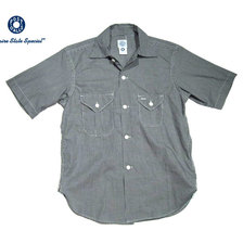 POST OVERALLS 2214S S/S E-Z CRUZ GINGHAM CHECK SHIRTING SHIRT black画像