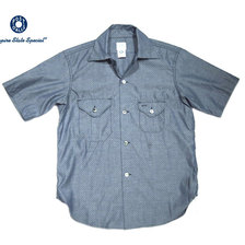 POST OVERALLS 2214S S/S E-Z CRUZ DOBBY CHAMBRAY SHIRT indigo画像