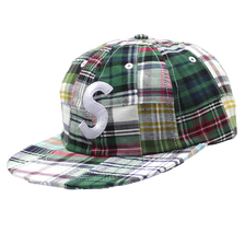 Supreme 19SS Patchwork Madras S Logo 6-Panel Cap GREEN PLAID画像