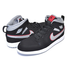 NIKE JORDAN 1 MID(PS) black/particle grey-white 640734-060画像