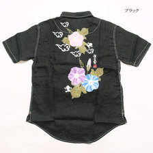 GO-COO!! SAKURA 半袖リネンシャツ "朝顔ゴクー" GSH-8702画像