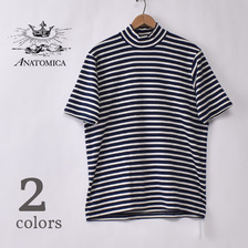 ANATOMICA MOCK NECK TEE SHORTSLEEVE BORDER画像