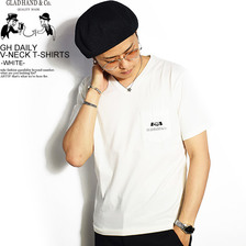 GLAD HAND V-NECK T-SHIRTS -WHITE- GH-19-MS-02画像
