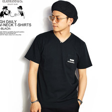 GLAD HAND V-NECK T-SHIRTS -BLACK- GH-19-MS-02画像