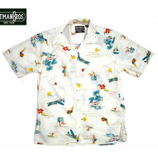 GITMAN VINTAGE S/S SURF & TURF CAMP SHIRTS white画像