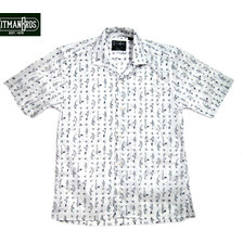 GITMAN VINTAGE S/S HOOK LINE & SINKER CAMP SHIRTS white画像