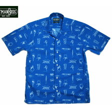 GITMAN VINTAGE S/S HOOK FEELING KNOTTY CAMP SHIRTS blue画像