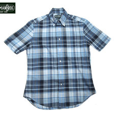 GITMAN VINTAGE S/S MADRAS B.D. SHIRTS blue画像