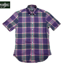 GITMAN VINTAGE S/S MADRAS B.D. SHIRTS purple画像