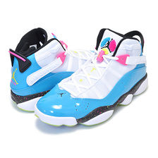 NIKE JORDAN 6 RINGS white/Light blue fury-cyber CK0018-100画像