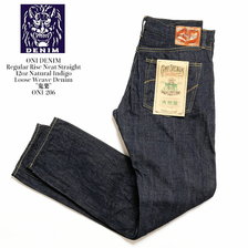 ONI DENIM Regular Rise Neat Straight 12oz Natural Indigo Loose Weave Denim &rdquo;鬼楽&rdquo; ONI-206画像