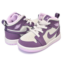 NIKE AIR JORDAN 1 MID(TD) pro purple/desert sand 644507-500画像