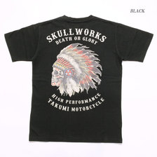CROWS &times; SKULL WORKS コラボTシャツ 藤代拓海モデル "インディアンスカル" SCW-1140画像