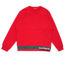 Supreme 19SS Rib Stripe Crewneck RED画像