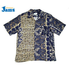 JAMS SURF LINE SHORT SLEEVE RAYON HAWAIIAN SHIRTS navy画像