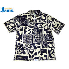 JAMS SURF LINE SHORT SLEEVE COTTON HAWAIIAN SHIRTS navy画像