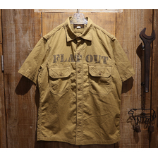 FREEWHEELERS UNION SPECIAL OVERALLS &ldquo;MILITARY UTILITY S/S SHIRT "MUROC DRY LAKE"&rdquo; Vintage Two Ply Yarn Twill Clear Finish 1923016画像