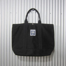 PORT CANVAS clipper tote double bottom solid black画像